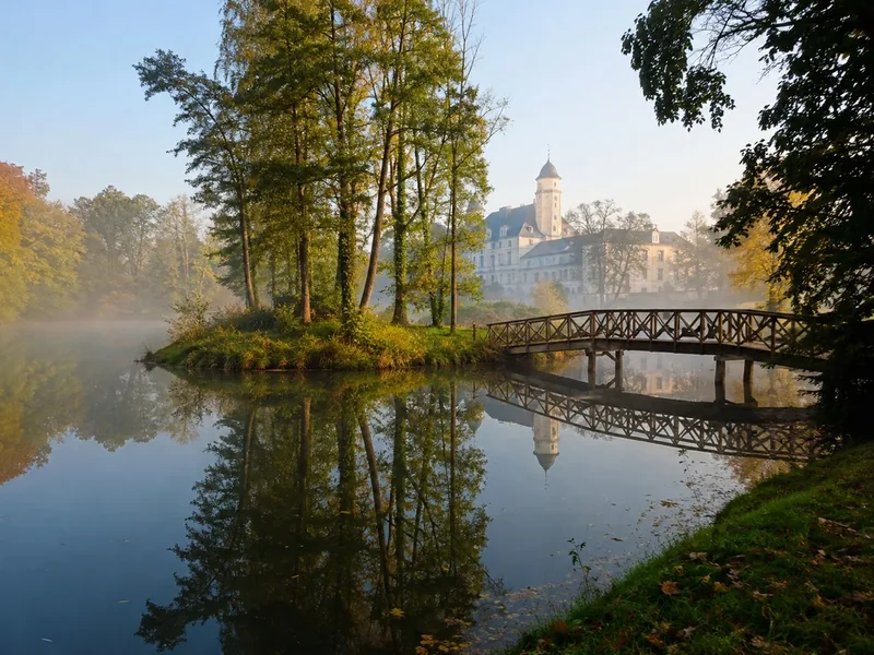 Die Lindenallee im Park von Moszna